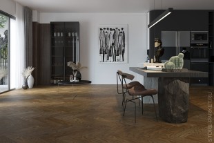 Quartz Parquet Английская ёлка Дуб Брауни